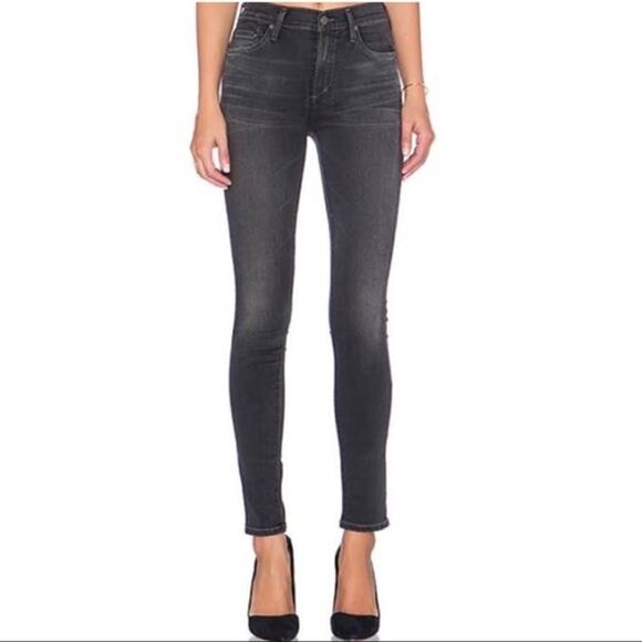 Citizens of Humanity Jeans Womens Size 27 Black High Rise Skinny Mid Rise Crop - Picture 1 of 13